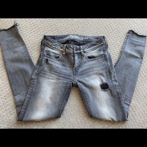 Gray Distressed AE Jeans